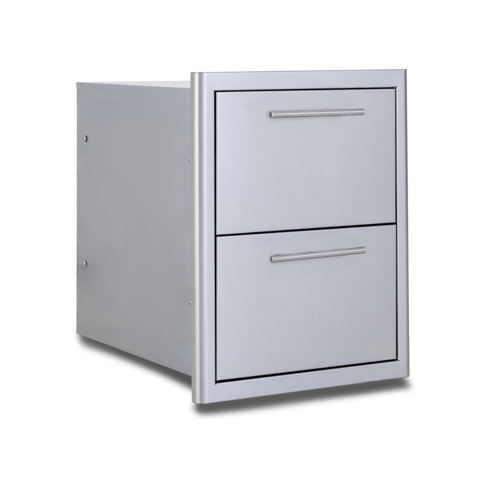 9beb2aaf-e8fd-495a-b3be-00418764ae18.jpg Silver two-drawer filing cabinet with modern design and sleek handles, ideal for office organization.