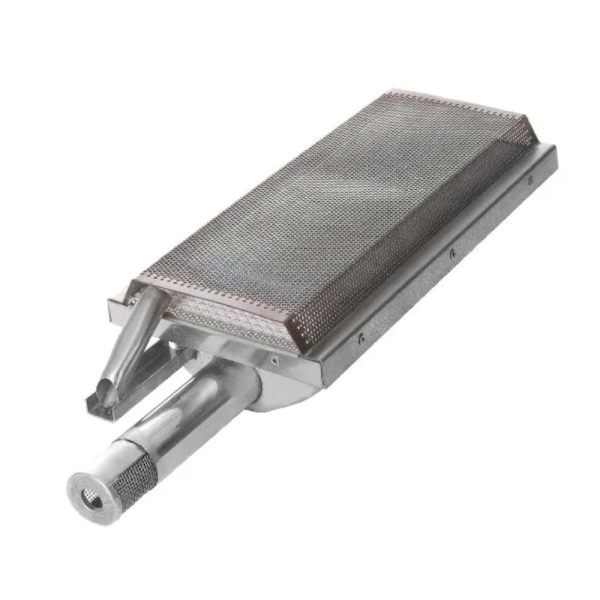 Stainless steel automotive exhaust muffler with a mesh cover and dual outlet pipes for improved sound and performance.