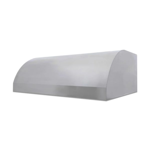 Curved metal canopy with a smooth, modern design, suitable for outdoor shelter and protection.