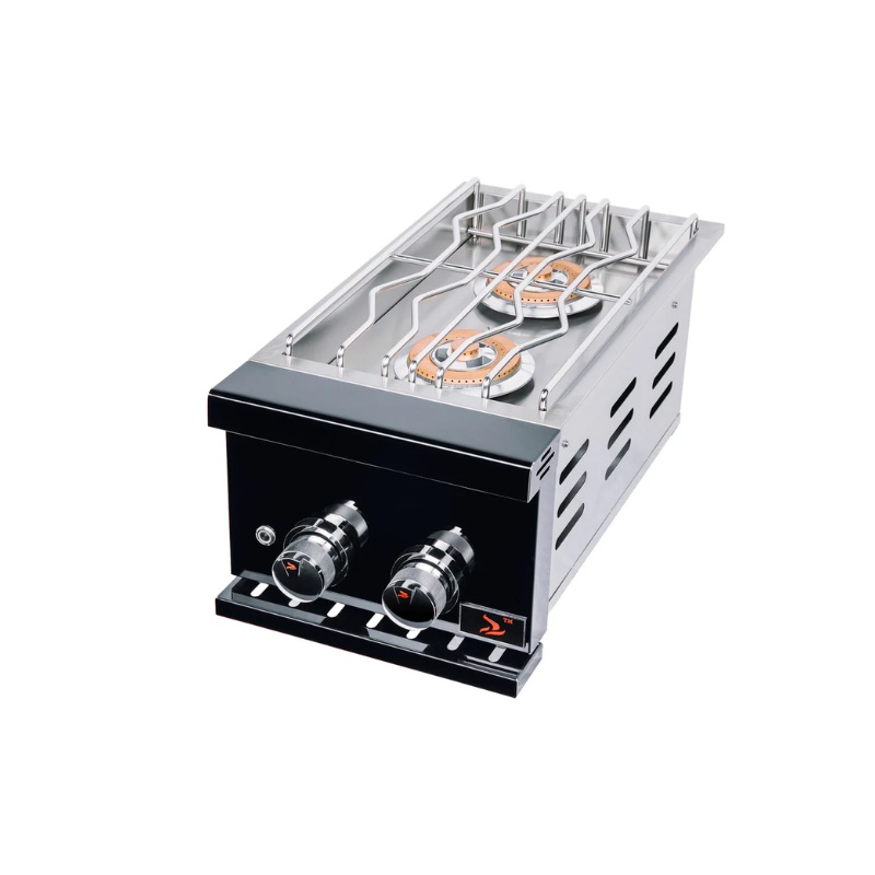 d7f60c74-3542-4148-b643-c8067d1e21ec.jpg Stainless steel gas stove with two burners and adjustable knobs, designed for efficient cooking.