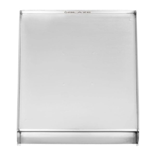 Stainless steel cooking surface with a smooth finish, designed for grilling and outdoor cooking, featuring the Blaze logo.